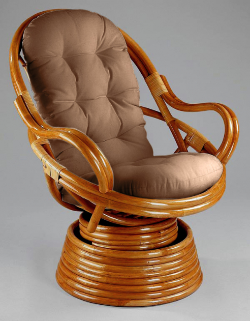 Кресло-качалка вращающееся Double Pole (Дабл Поул) (цвет: коньяк) - вид 1 миниатюра