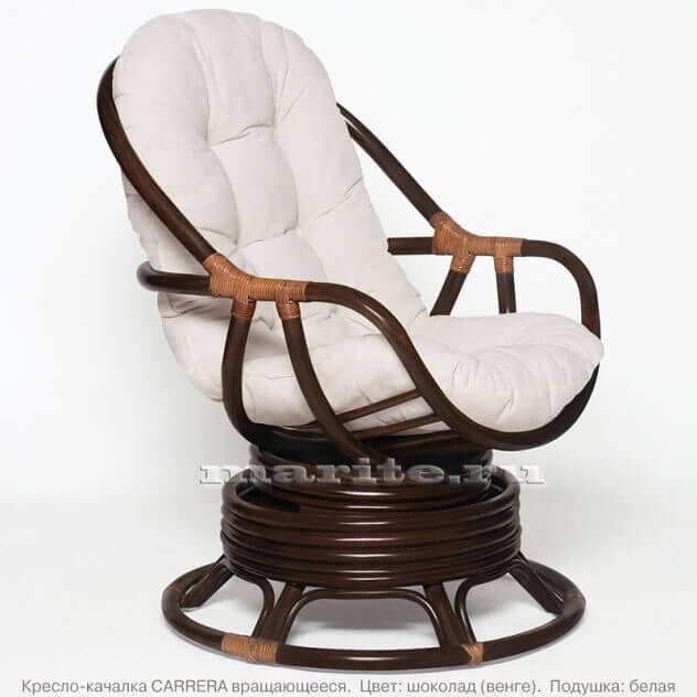 Кресло-качалка вращающееся Каррера (CARRERA) (цвет: шоколад) - вид 5 миниатюра
