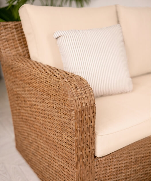 Комплект мебели из искусственного ротанга для обеда и отдыха Премиум Лаунж-7 (Premium Lounge-7) (цвет: пшеничный) (подушки: бежевые) - вид 1 миниатюра
