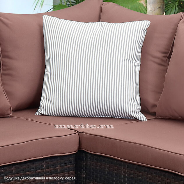 Комплект мебели из искусственного ротанга Лаунж-L (Lounge-L) (цвет: шоколад) (подушки: коричневые) - вид 1 миниатюра