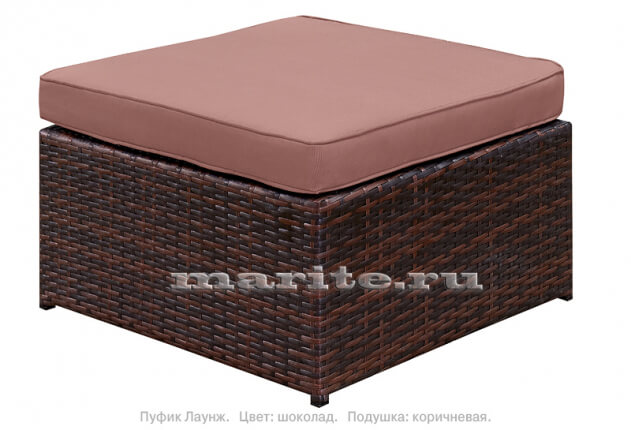Комплект мебели из искусственного ротанга Лаунж-L (Lounge-L) (цвет: шоколад) (подушки: коричневые) - вид 7 миниатюра