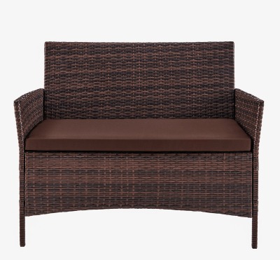 Диван 2-х местный из искусственного ротанга Киото диван-2 (Kioto sofa-2) (цвет: шоколад) (подушка: коричневая) - вид 1 миниатюра