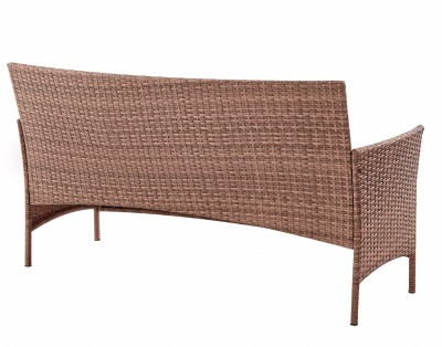 Диван 3-х местный из искусственного ротанга Киото диван-3 (Kioto sofa-3) (цвет: капучино) (подушка: бежевая) - вид 1 миниатюра