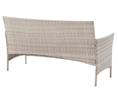 Диван 3-х местный из искусственного ротанга Киото диван-3 (Kioto sofa-3) (цвет: серый) (подушка: серая) - вид 1 миниатюра