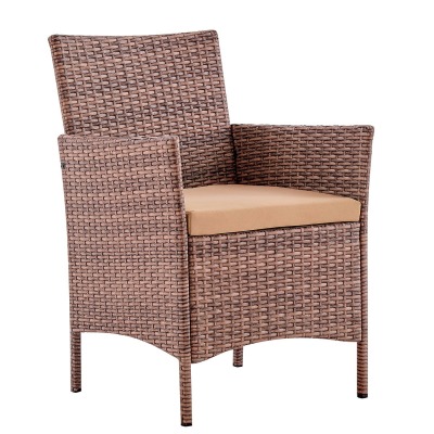 Кресло из искусственного ротанга Киото (Kioto armchair) (цвет: капучино) (подушка: бежевая)