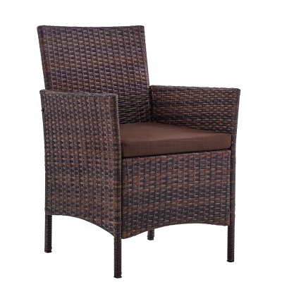 Кресло из искусственного ротанга Киото (Kioto armchair) (цвет: шоколад) (подушка: коричневая)