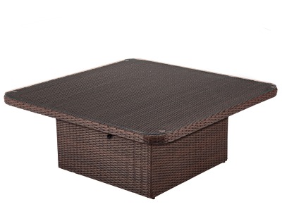 Комплект мебели из искусственного ротанга Премиум Лаунж-V обеденный (цвет: кофе) (подушки: тёмный лён) - вид 9 миниатюра