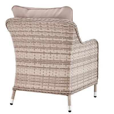 Кресло из искусственного ротанга Монако (Monaco armchair) (цвет: серый) (подушка: серая) - вид 3 миниатюра
