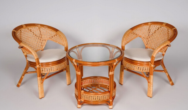 Кофейный комплект мебели из натурального ротанга Пеланги-Дуэт (Pelangi-Due) (цвет: коньяк) - вид 3 миниатюра